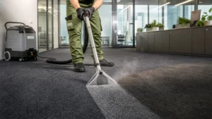 Teppichreinigung Frankfurt – Babat GmbH – Professionelle Teppichtiefenreinigung mit Sprühextraktionsmaschine